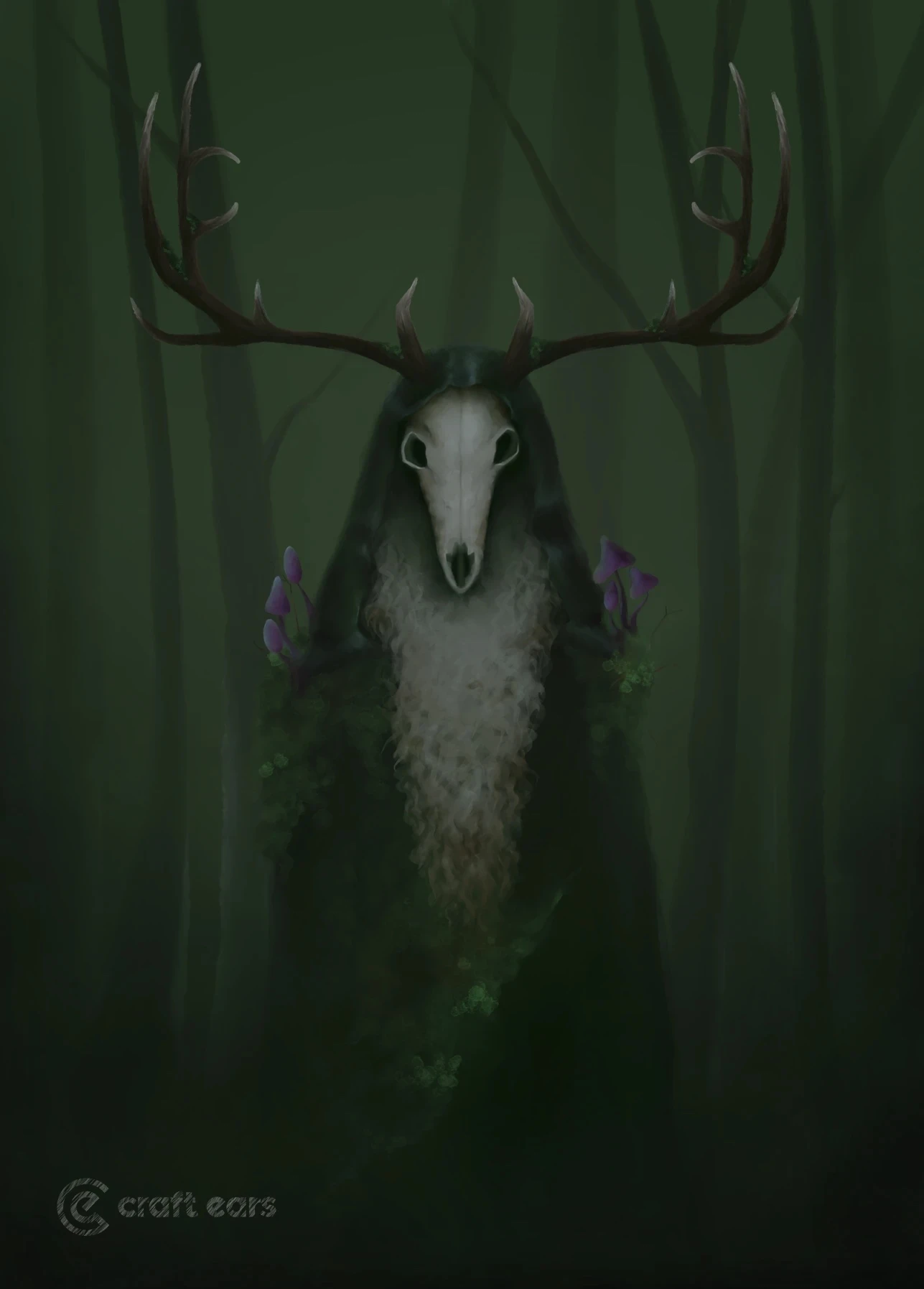 Illustration of Leszy, the Slavic forest guardian